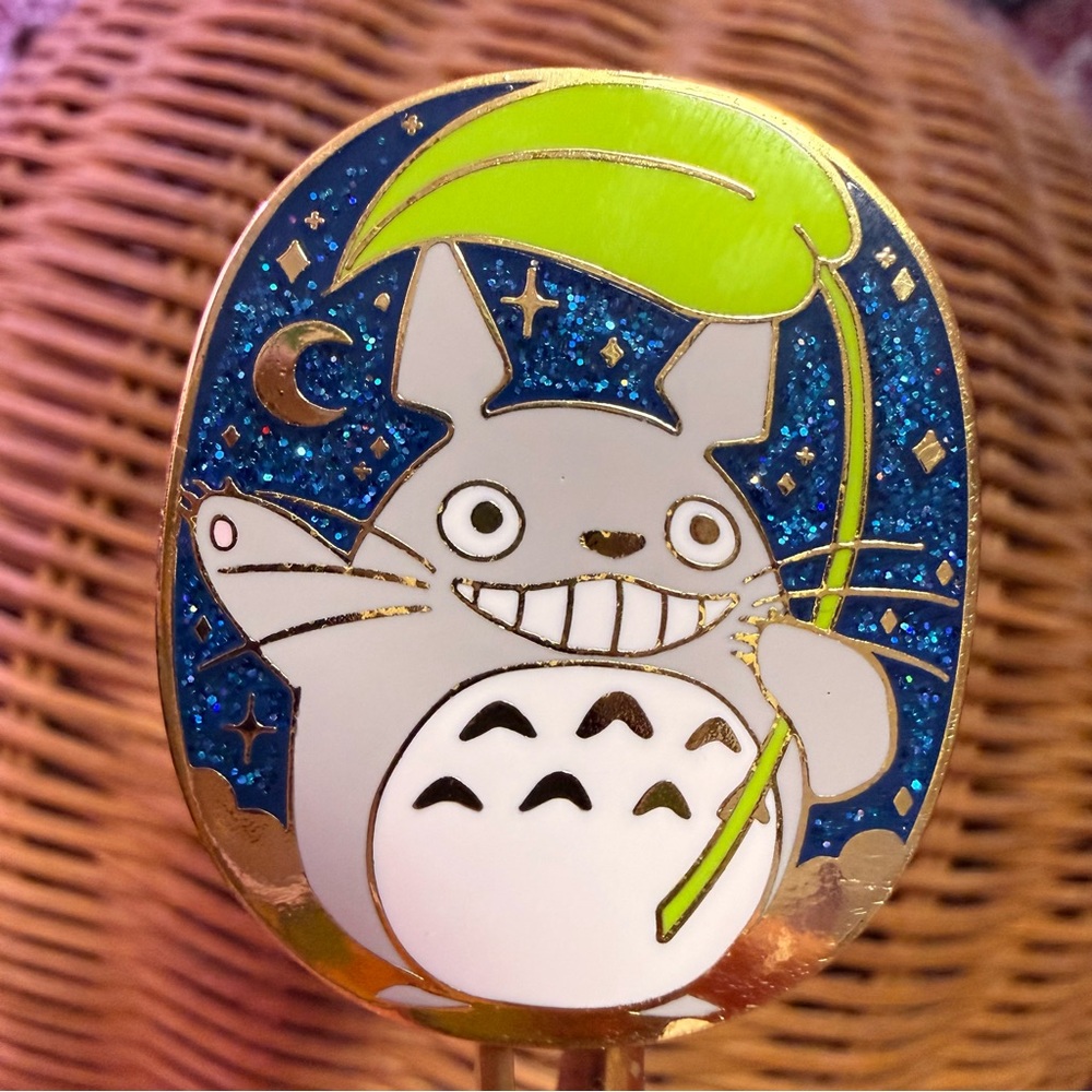 Nayuki Draws Totoro Night Scene Moon Stars Enamel Pin My Neighbor Totoro